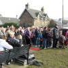 Crowd at the unveiling of the Juniper Green monument